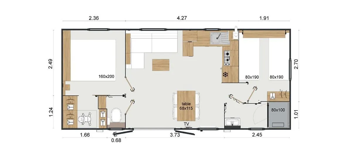 Campeggio Mobil-Home 2 Chambres Ascou Francia